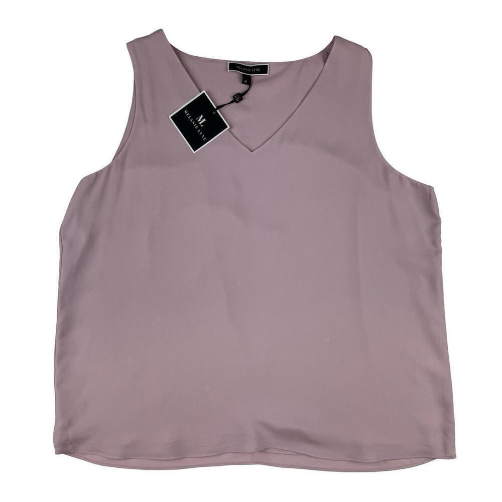 Melanie Lyne Sleeveless Crepe Blouse Pink Size 16 US